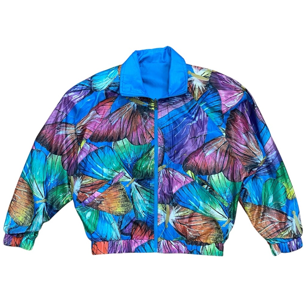 Vintage 1980s Jazz Sport Reversible Butterfly Windbreaker Tracksuit